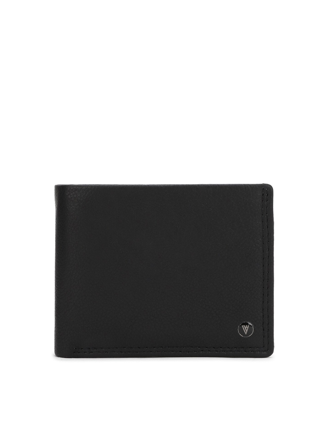 

Van Heusen Men Black Textured Leather Two Fold Wallet