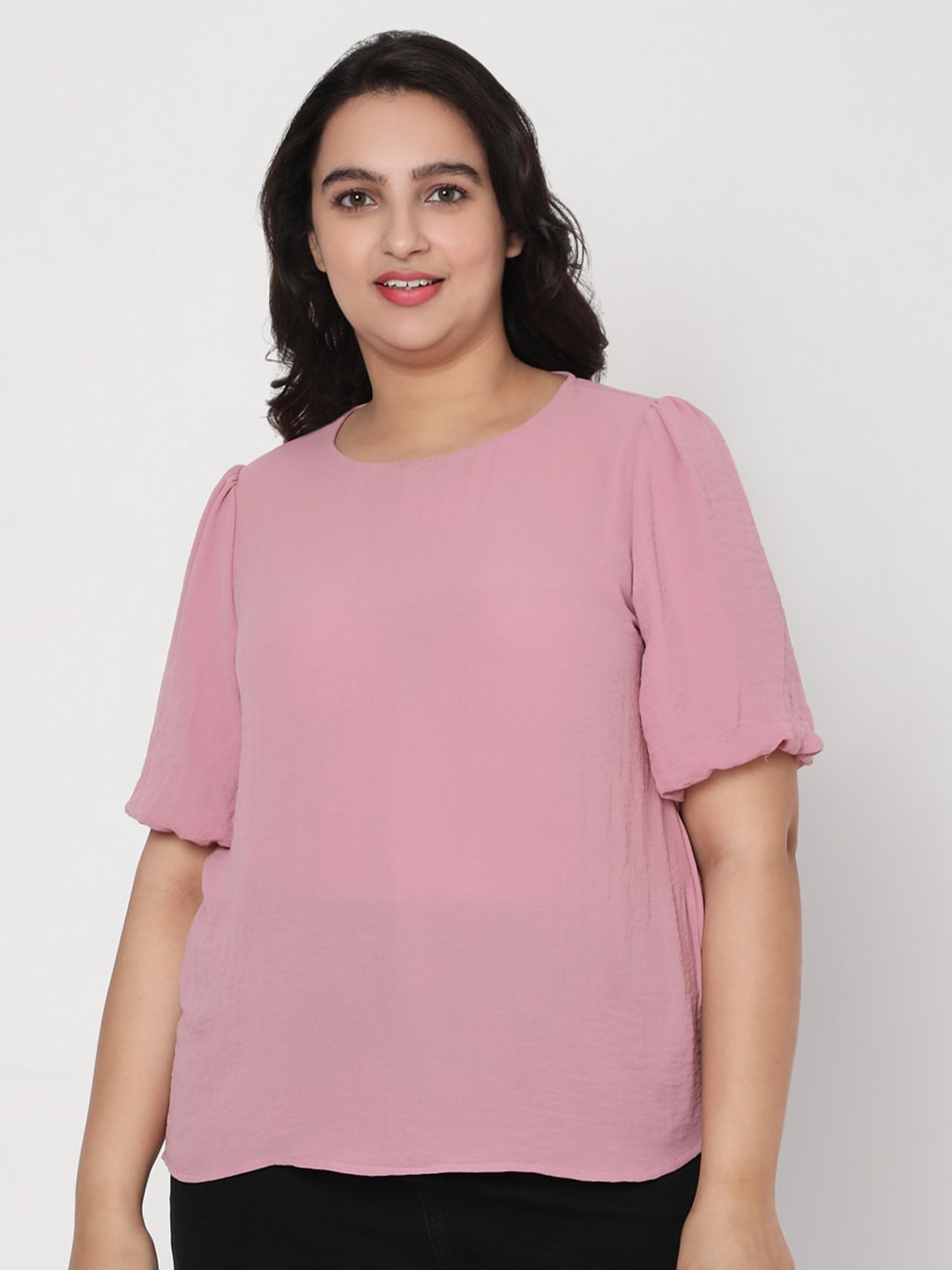 

VERO MODA CURVE Plus Size Pink Solid Regular Top