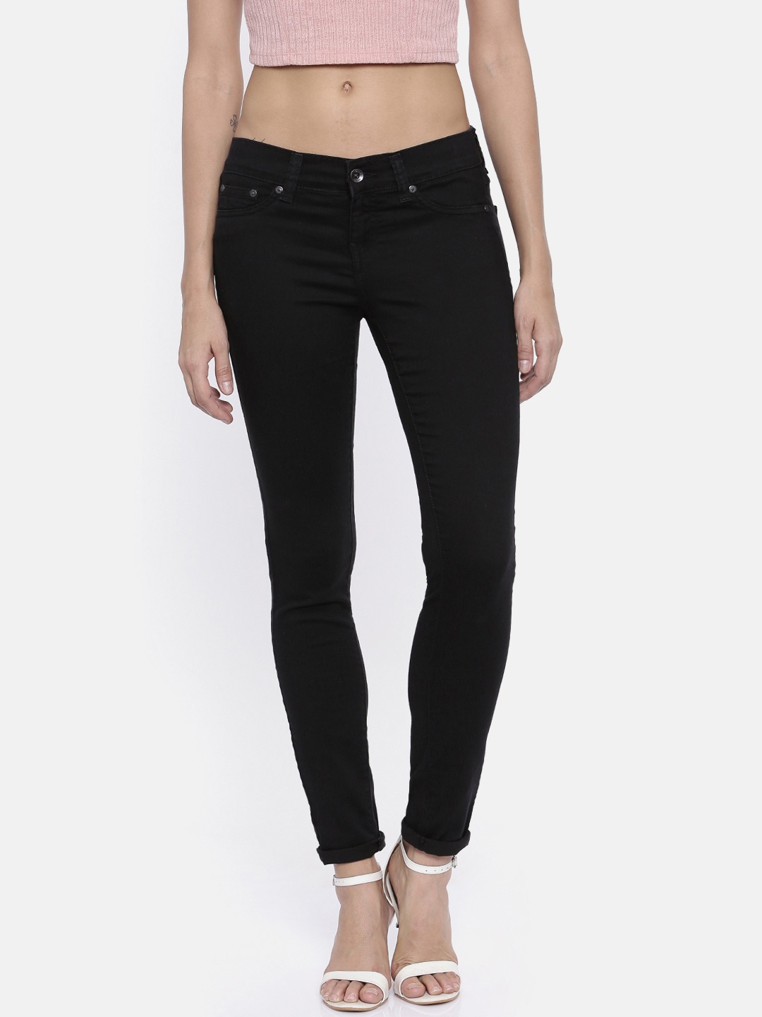 

Pepe Jeans Women Black Skinny Fit Low-Rise Clean Look Jeans