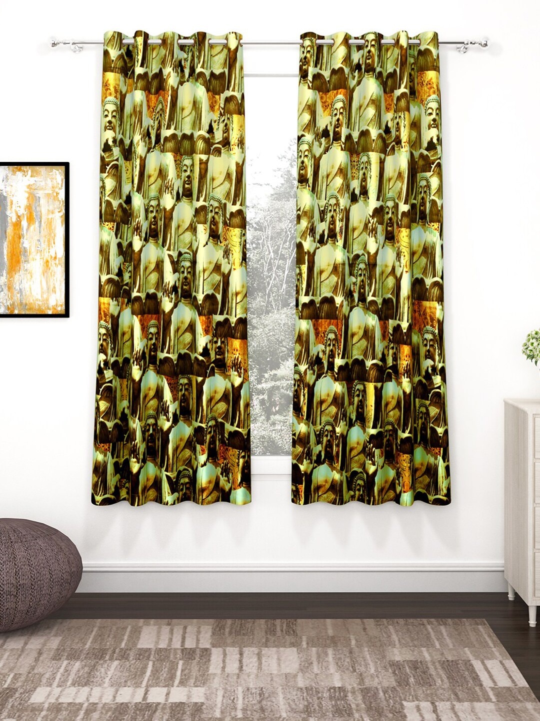 

Story@home Brown & Beige Set of 2 Window Curtain