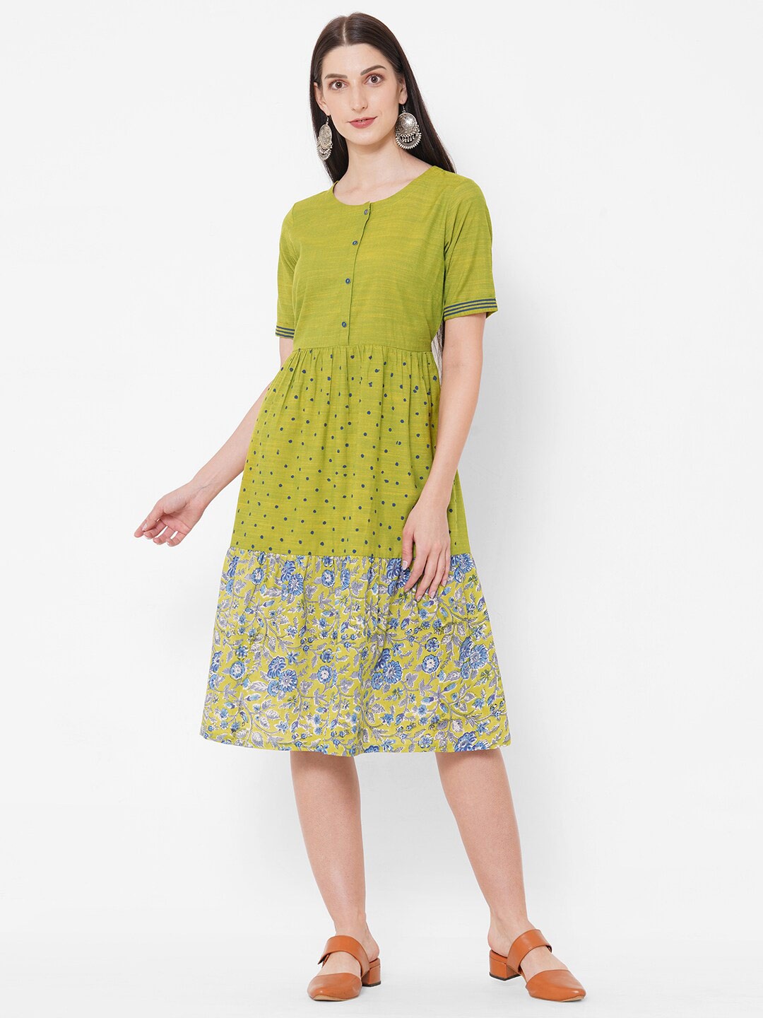 

KAMI KUBI Green Floral Dress
