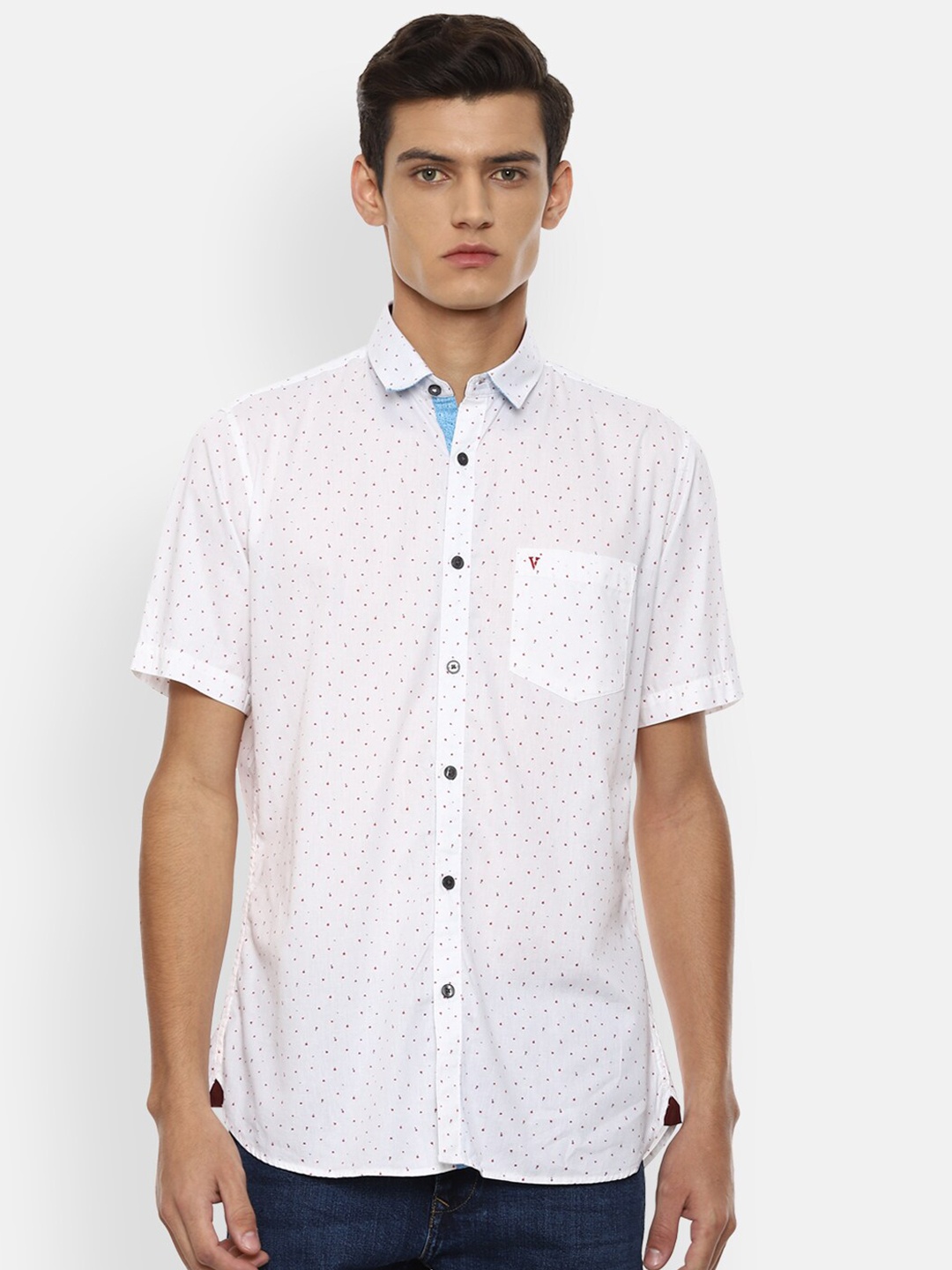 

Van Heusen Sport Men White Slim Fit Printed Casual Shirt