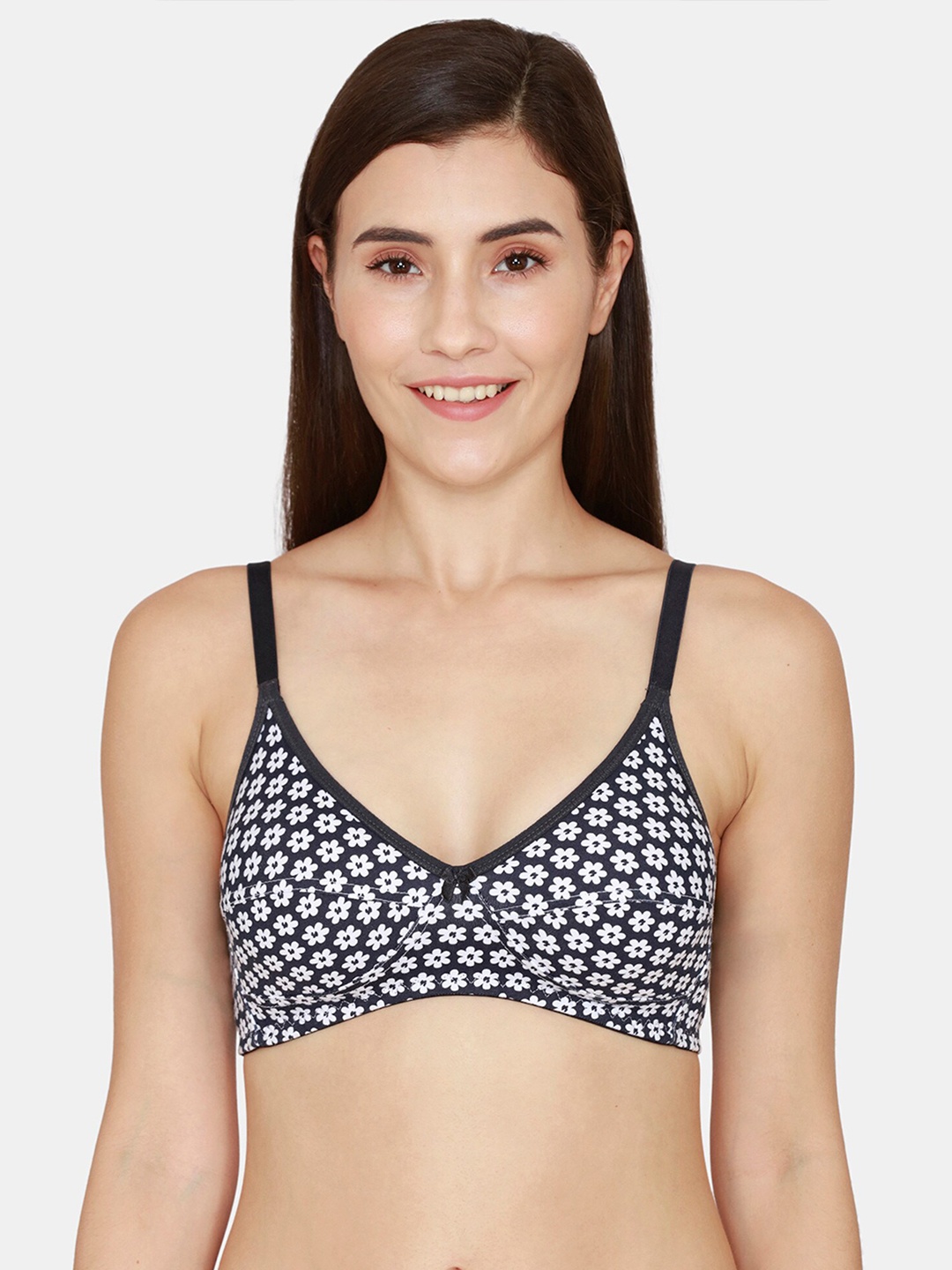 

Rosaline by Zivame Black & White Floral Bra RO1144FASHCBLAC