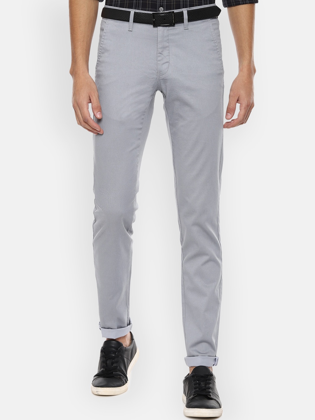 

Van Heusen Sport Men Blue Textured Slim Fit Trousers
