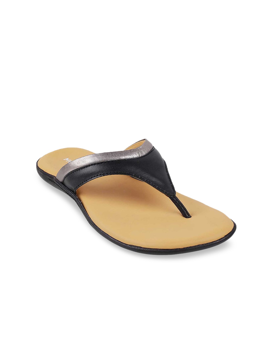 

Mochi Women Black Colourblocked T-Strap Flats
