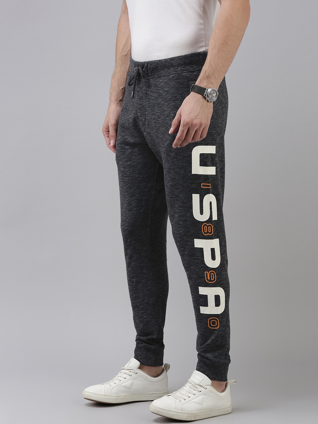 

U.S. Polo Assn. Denim Co. Men Black & White Printed Joggers