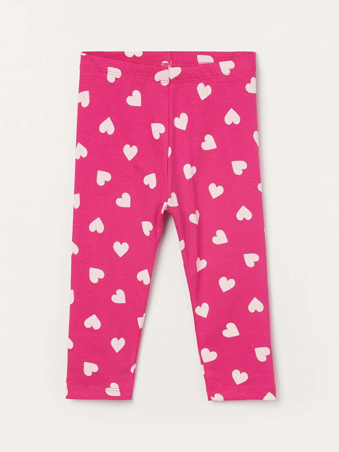 

Juniors Girls Fuchsia Heart Print Track Pant
