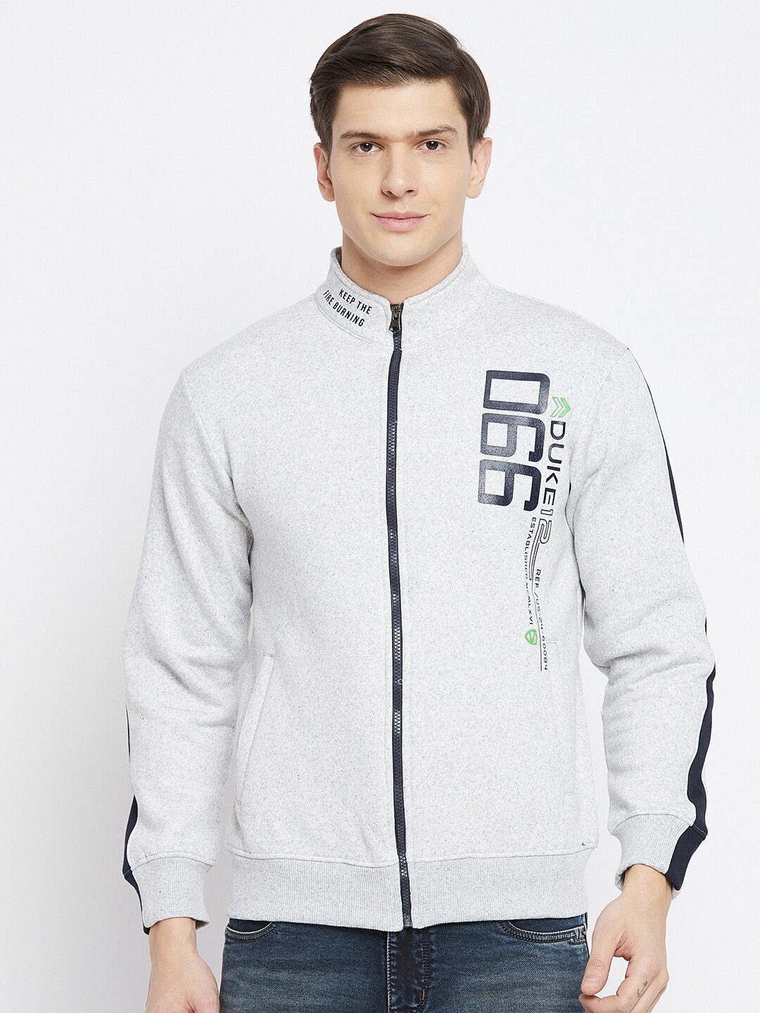 

Duke Men White & Black Printed Sweaters
