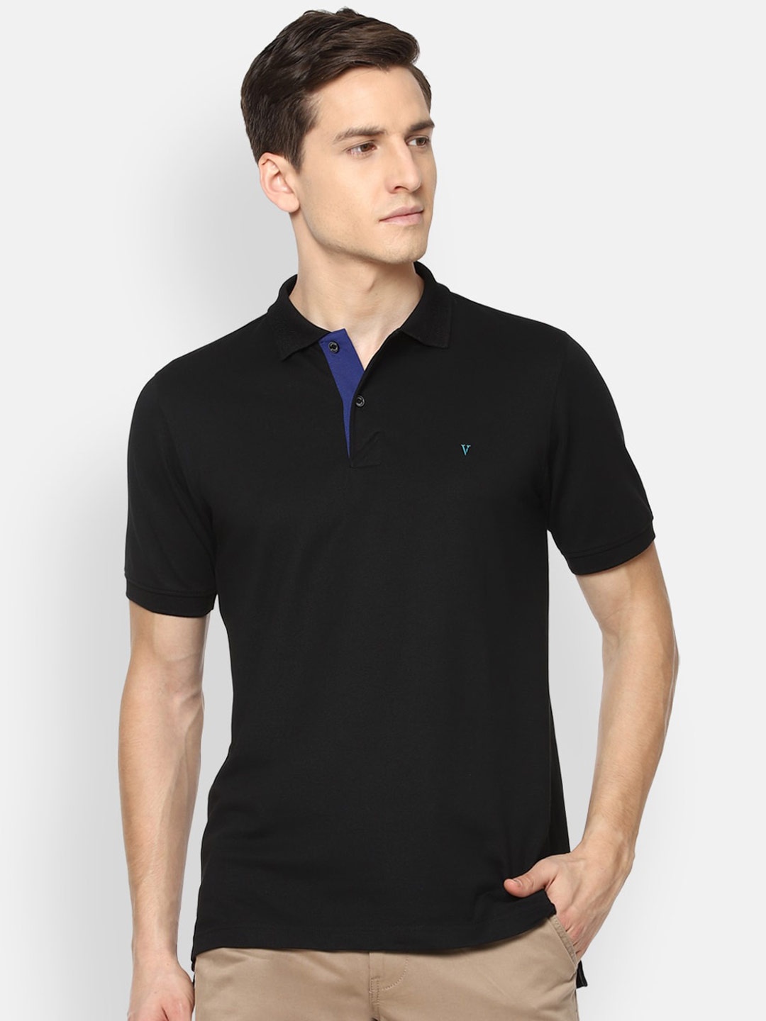 

Van Heusen Sport Men Black Polo Collar T-shirt