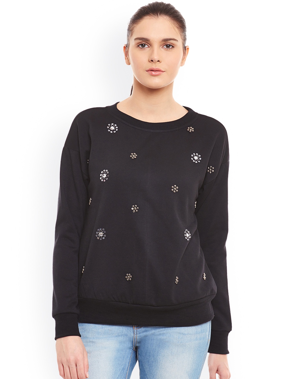 

Belle Fille Black Embellished Sweatshirt