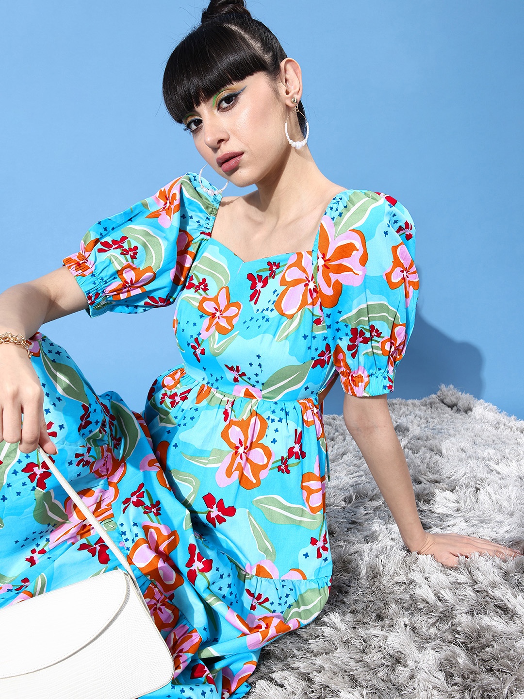 

20Dresses Women Blue Floral Volume Play Dress