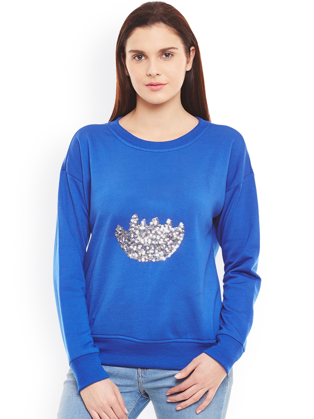 

Belle Fille Blue Sweatshirt with Sequinned Detail