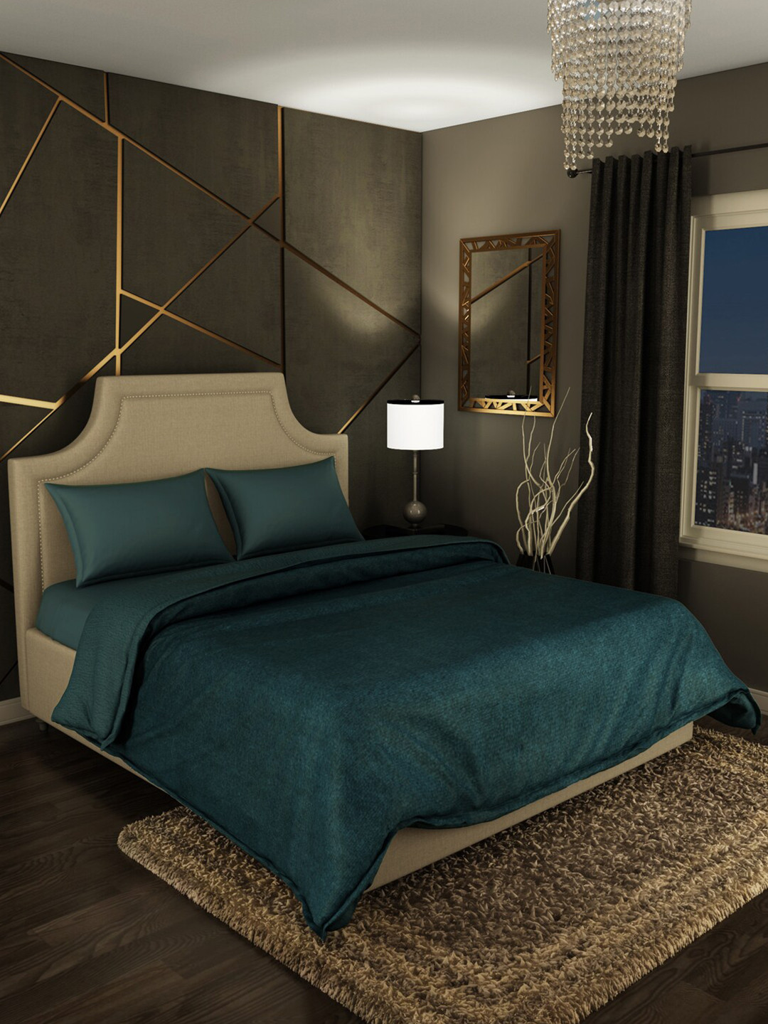 

SPACES Teal AC Room 450 GSM Double Bed Blanket