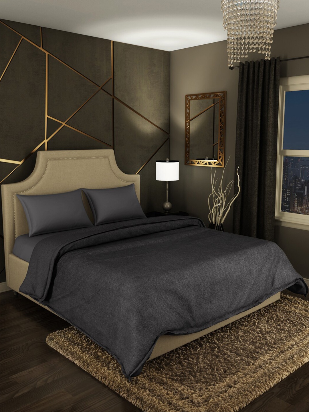 

SPACES Grey AC Room 450 GSM Double Bed Blanket