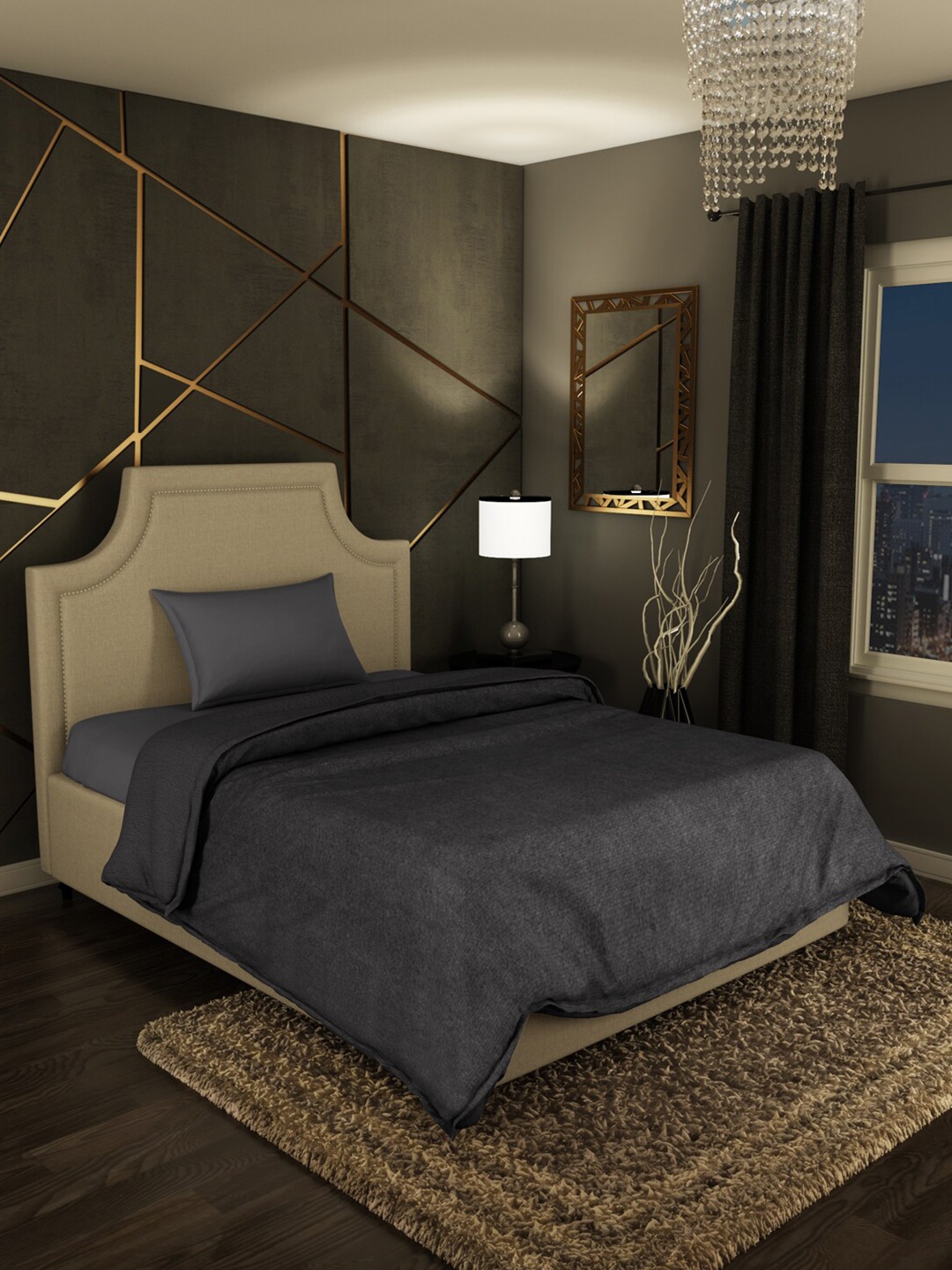 

SPACES Grey AC Room 450 GSM Single Bed Blanket