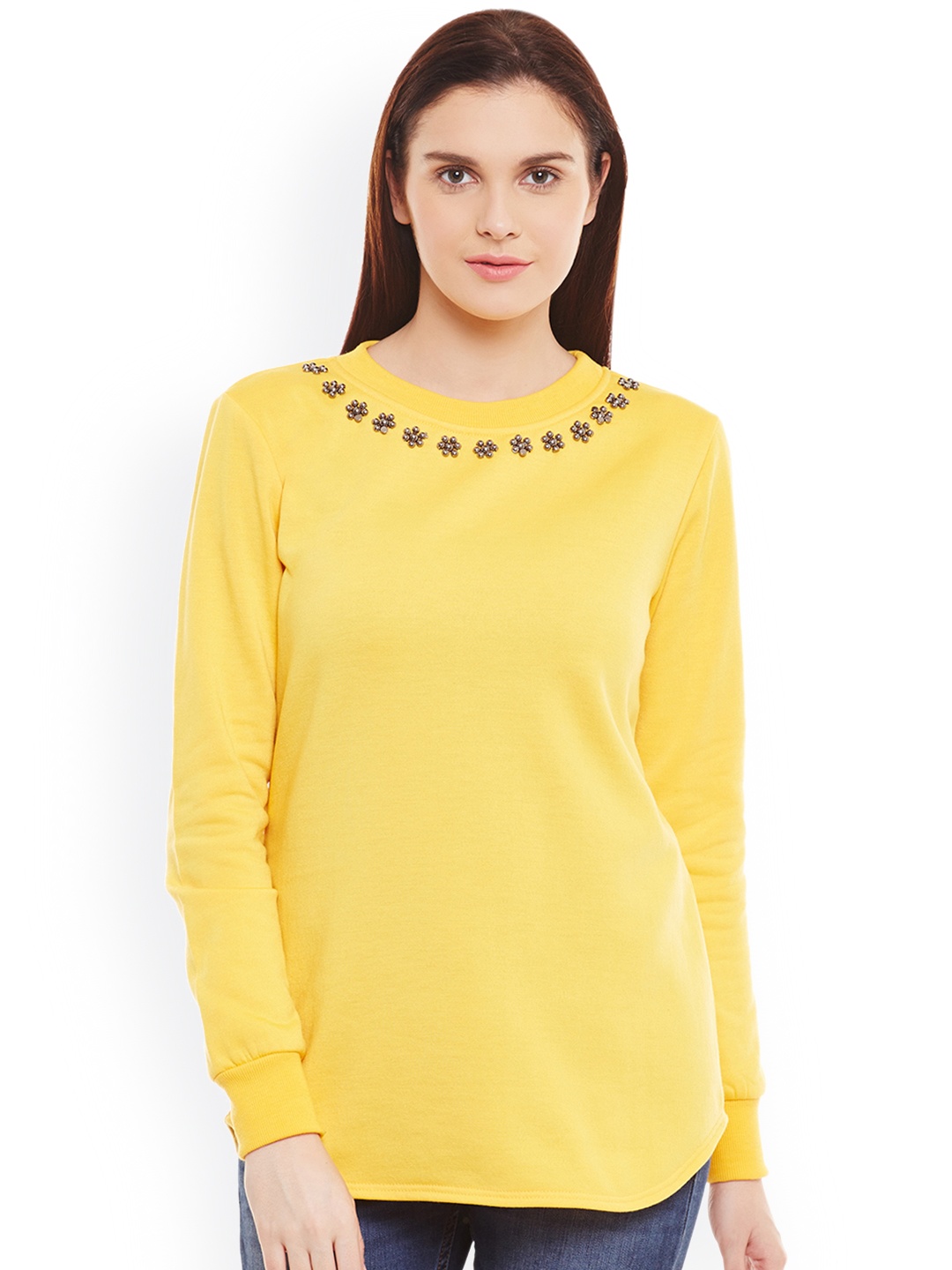 

Belle Fille Yellow Sweatshirt with Embellished Detail