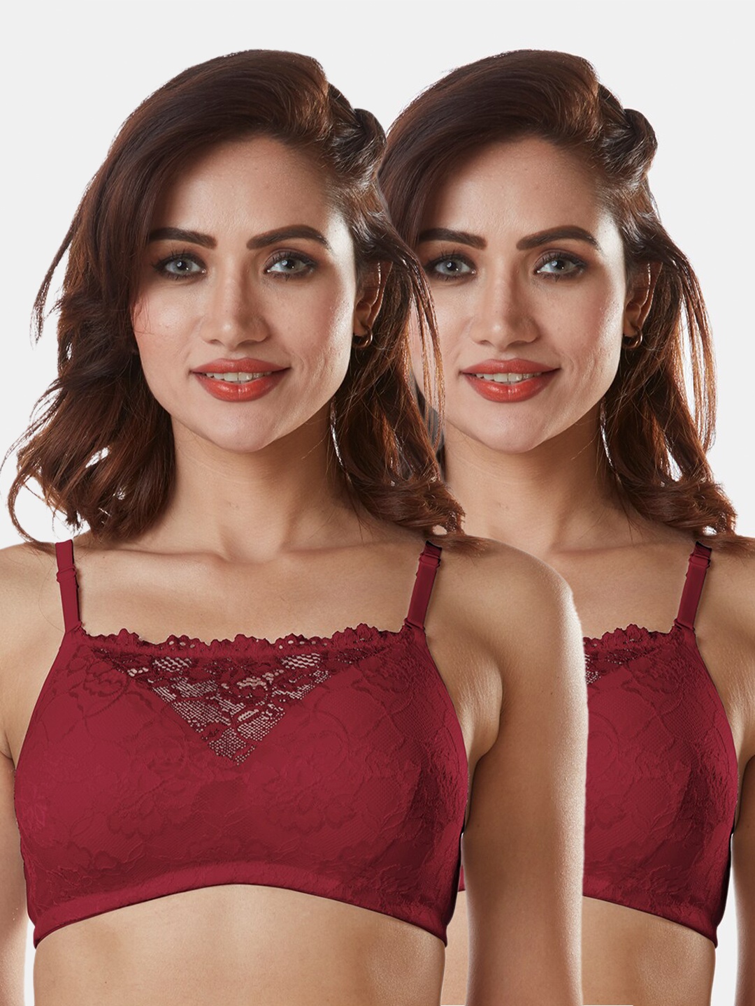 

Sonari Pack of 2 Maroon Bra - Heavily Padded