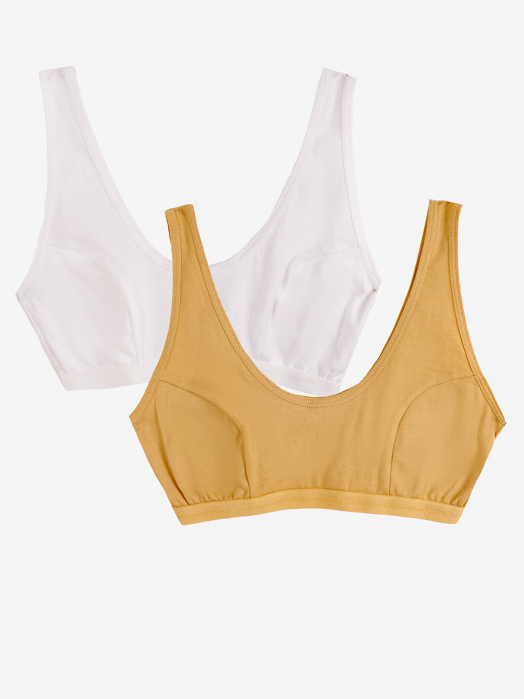 

YK Pack of 2 Beige & White Beginners Bras