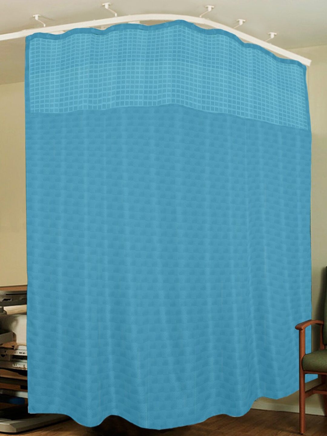 

Lushomes Blue Striped Long Door Curtain