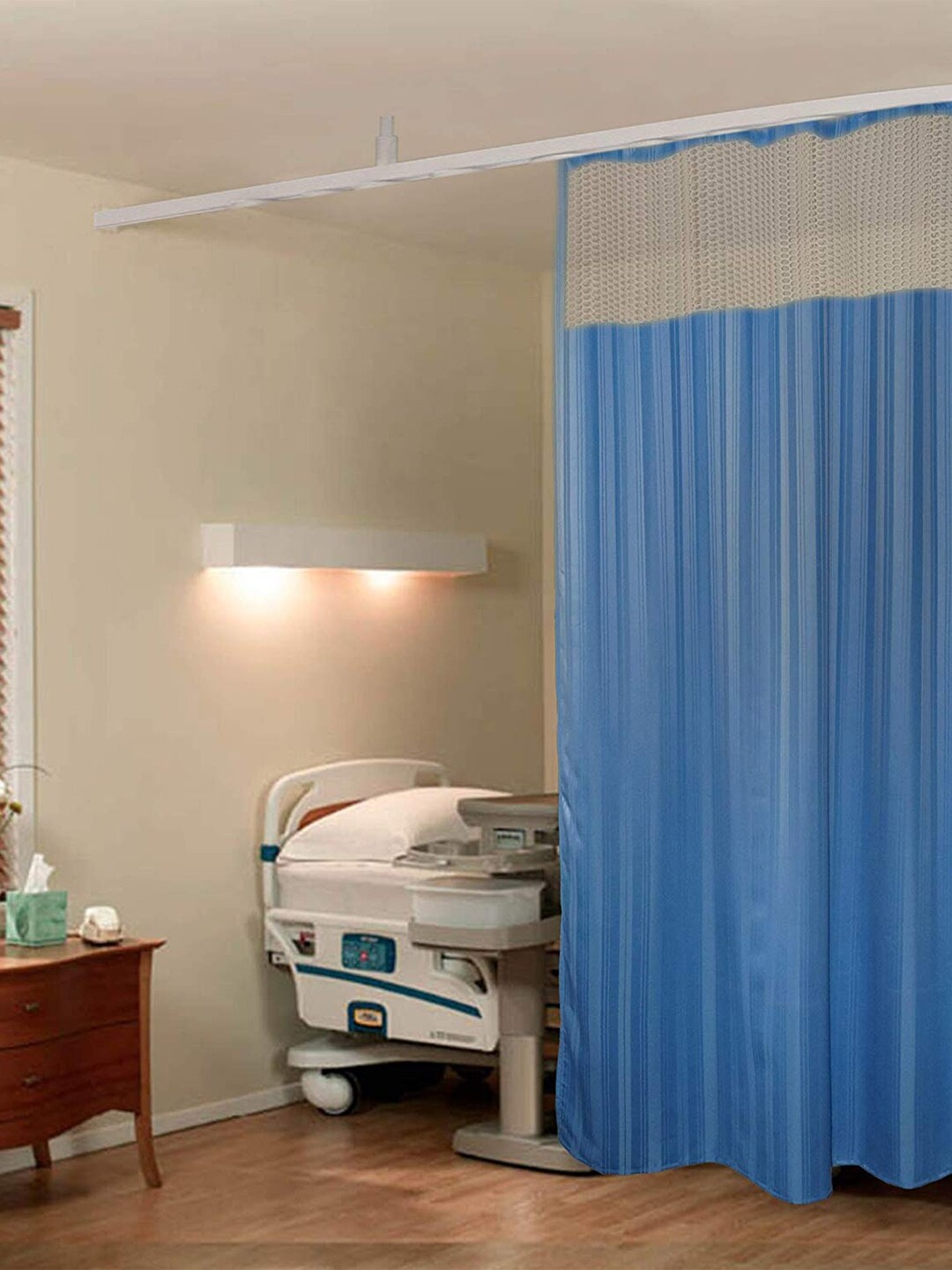 

Lushomes Blue Stripes ICU Partition Net Hospital Long Door Curtain