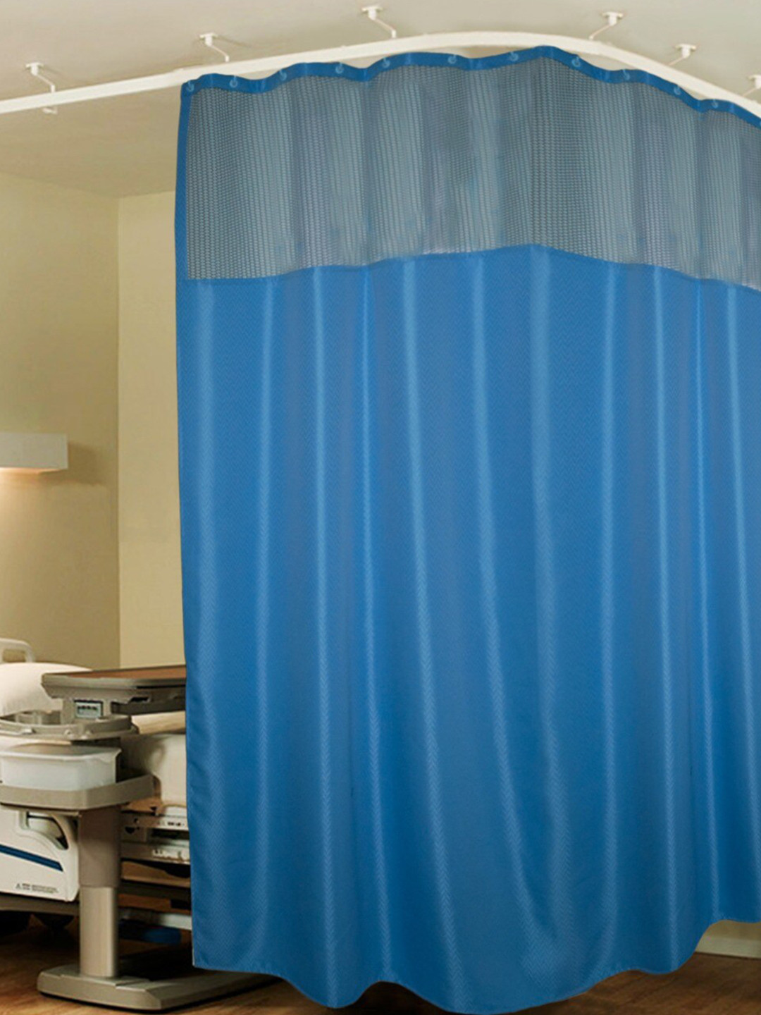 

Lushomes Blue 2 Panel ICU Partition Net Hospital Curtain