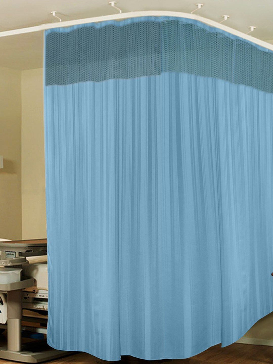 

Lushomes Blue Striped Long Door Hospital Curtain
