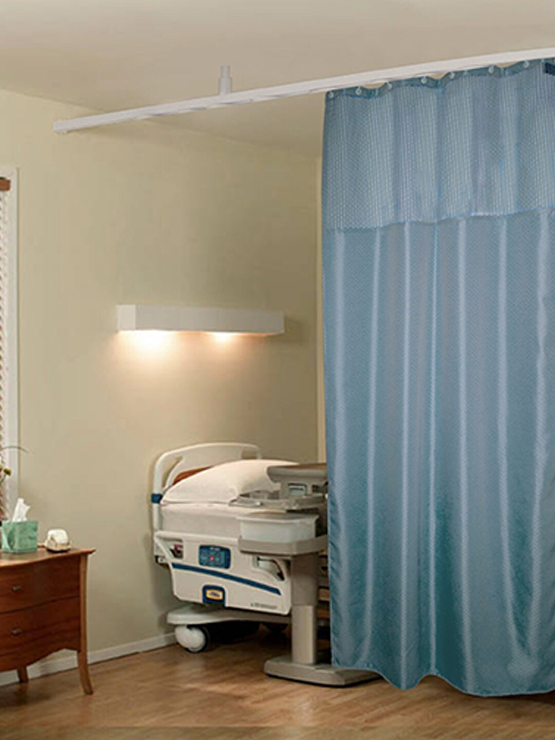 

Lushomes Blue ICU Partition Zig-Zag Net Hospital Long Door Curtain