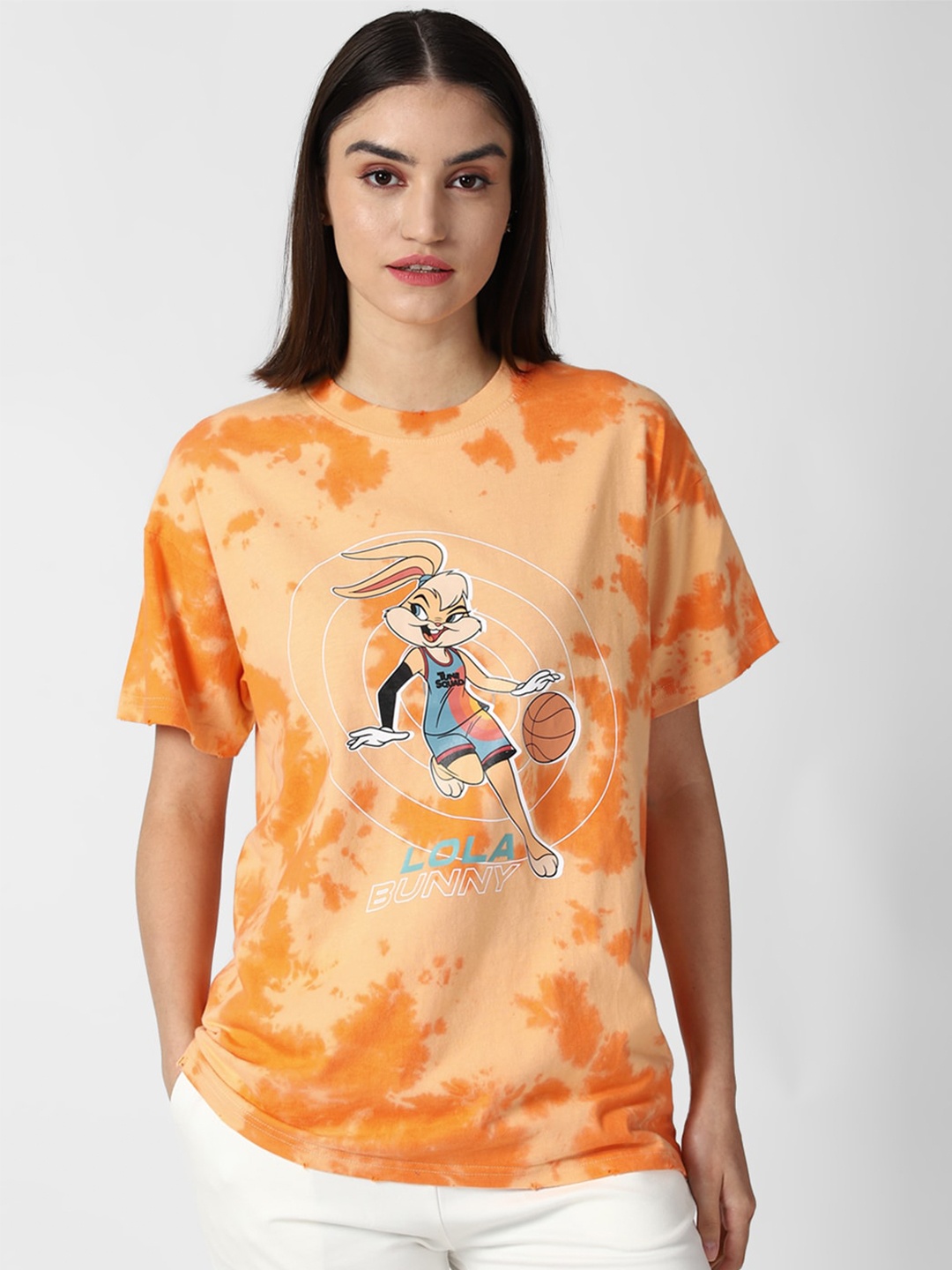 

FOREVER 21 Orange Floral Print Top