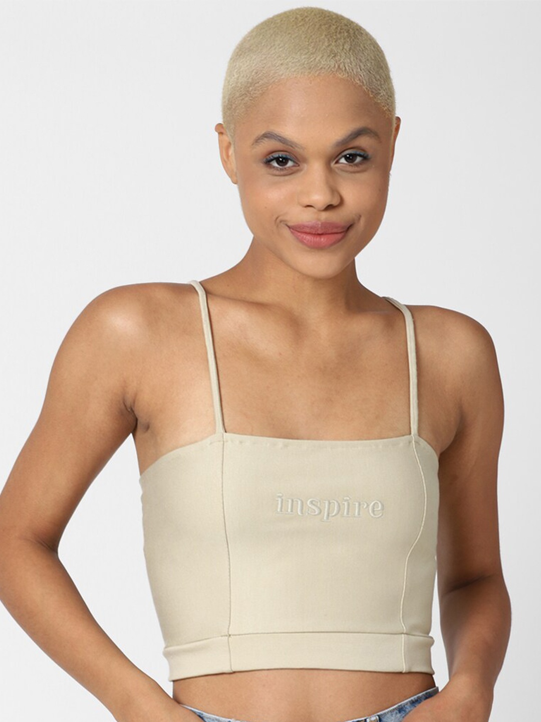 

FOREVER 21 Woman Khaki Cami Crop Top