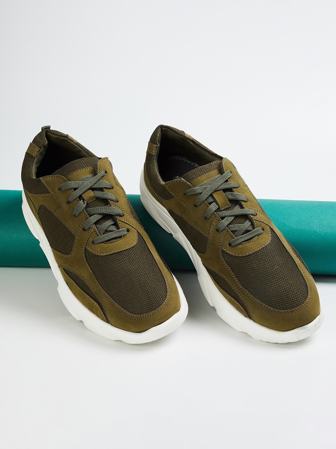 

Forca by Lifestyle Men Olive Green Colourblocked Sneakers