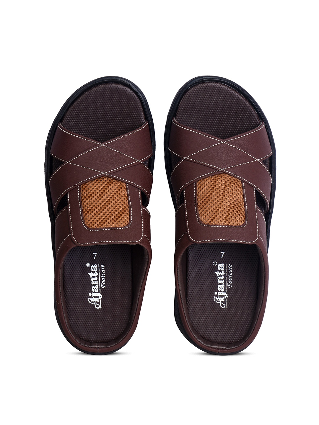 

Ajanta Men Brown & Black Slip-On