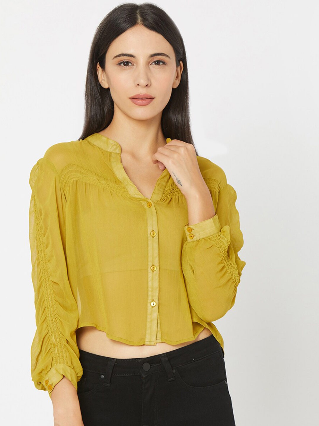 

SPYKAR Woman Olive Green Cotton Top