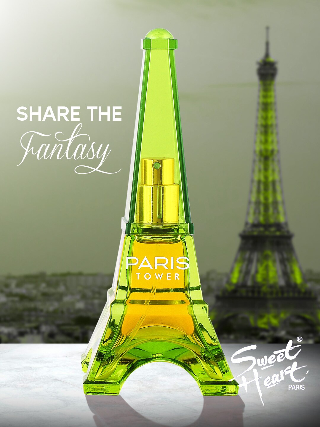 

Sweetheart Pack Of 2 Yellow and Light Green Paris Tower Eau De Parfum - 40ml Each