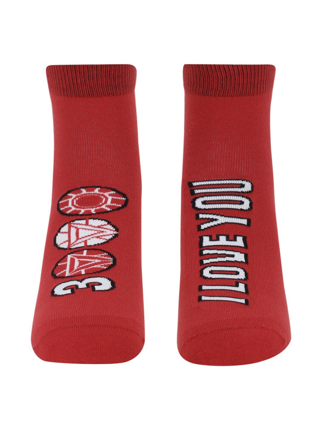 

Soxytoes Unisex Red & White Patterned Ankle-Length Socks