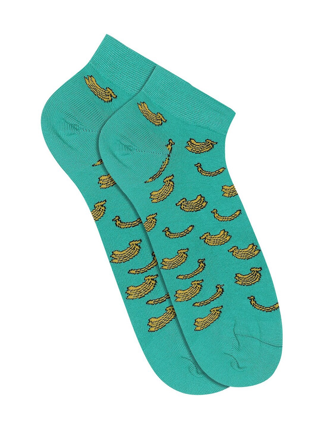 

Soxytoes Unisex Green Patterned Pure Combed Cotton Ankle-Length Socks
