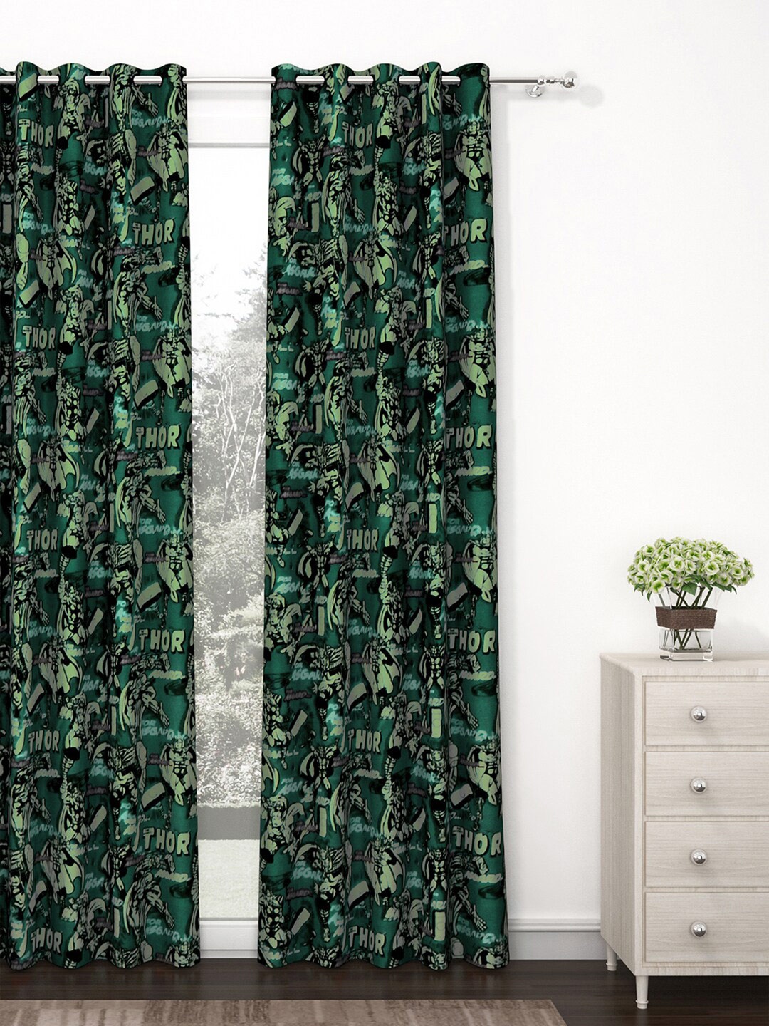 

Story@home Grey & Green Door Curtain