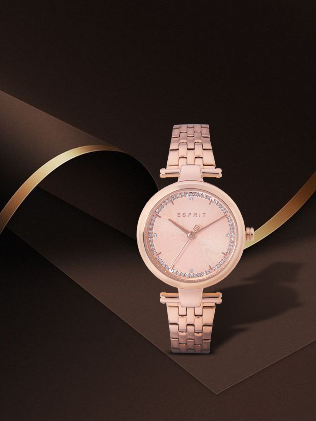 

ESPRIT Women Rose Gold-Toned Embellished Analogue Watch ES1L203M0085