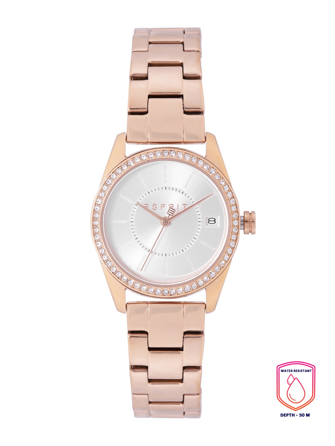 

ESPRIT Women Silver-Toned Dial & Rose Gold Toned Straps Analogue Watch ES1L195M0105