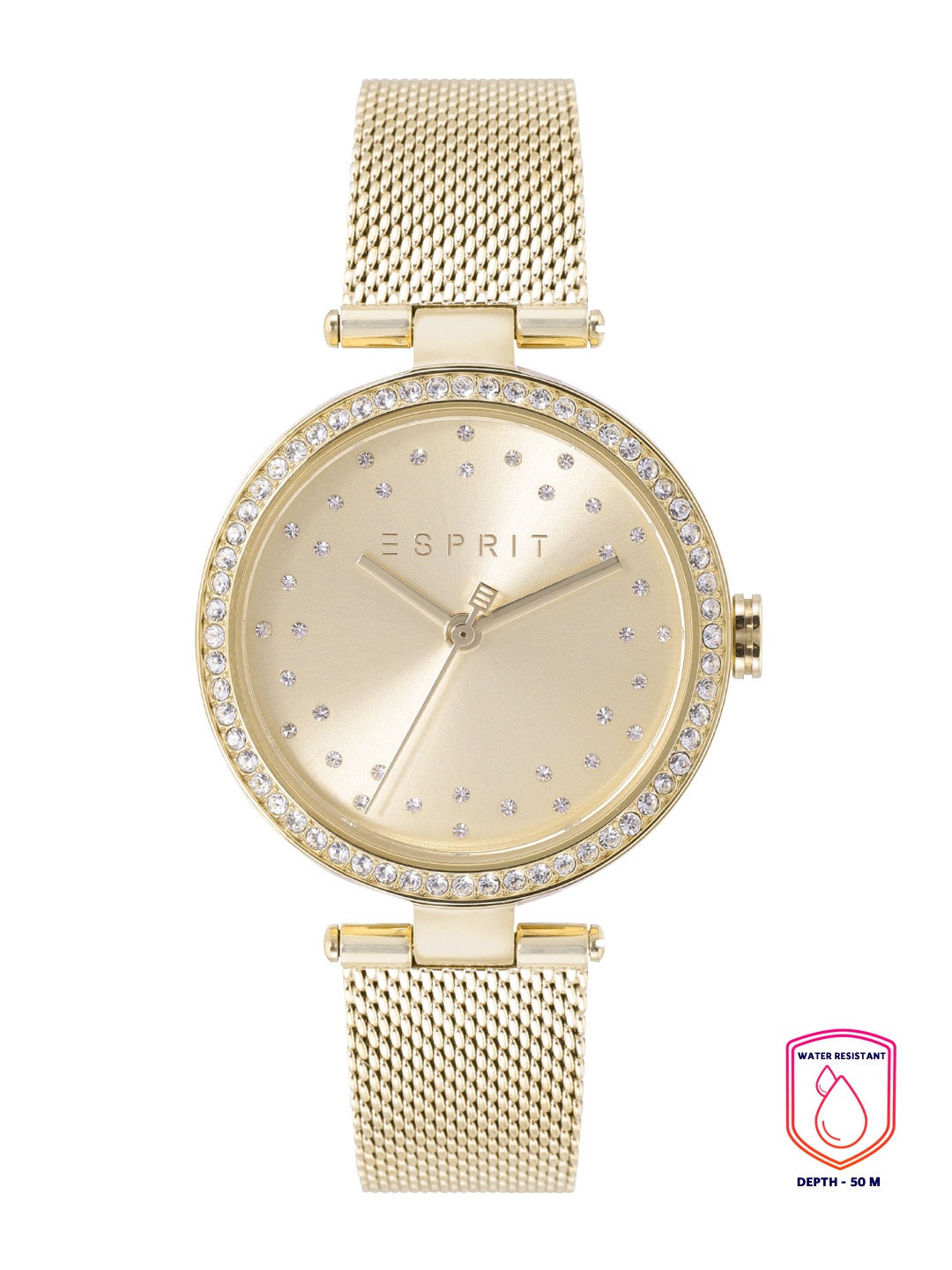 

ESPRIT Women Gold-Toned Dial & Bracelet Style Straps Analogue Watch ES1L199M0055