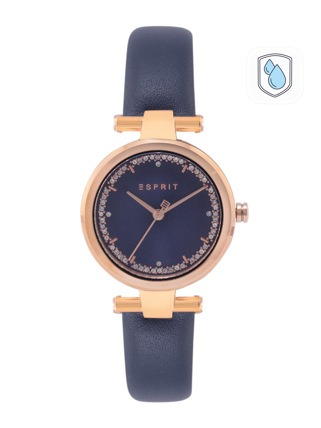 

ESPRIT Women Blue Embellished Analogue Watch ES1L203L0055, Navy blue