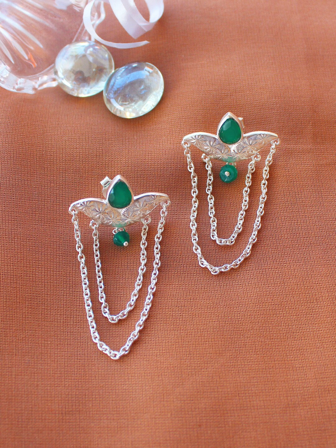 

ERILINE JEWELRY Silver-Toned Contemporary Drop Earrings