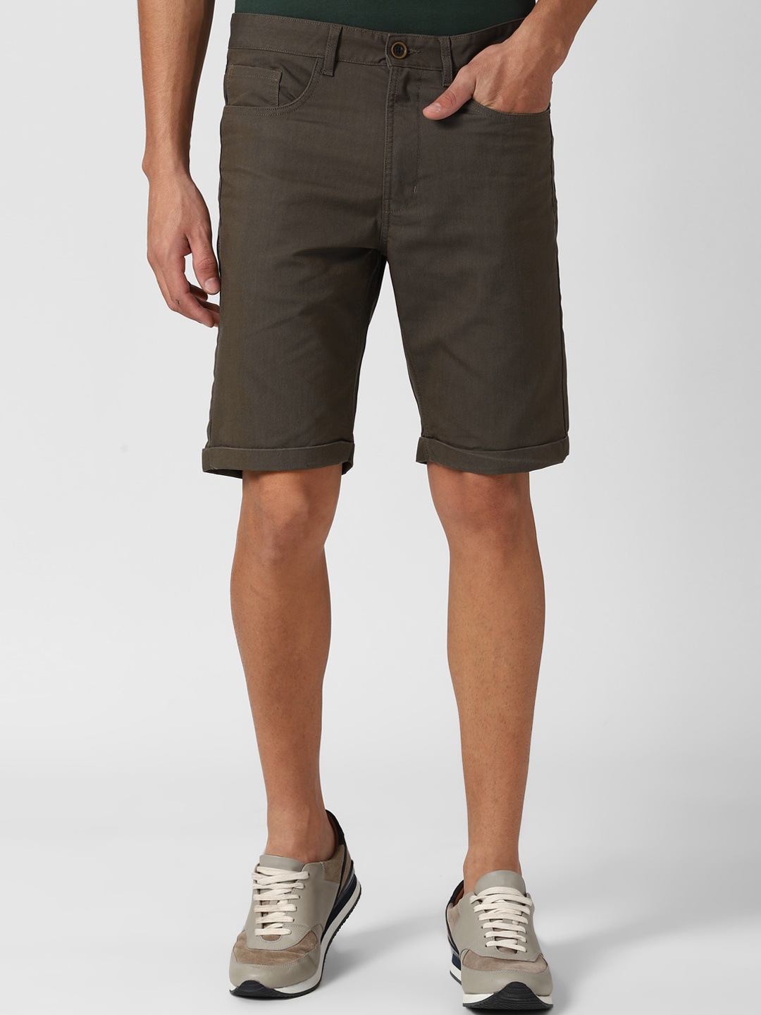 

Peter England Casuals Men Grey Shorts