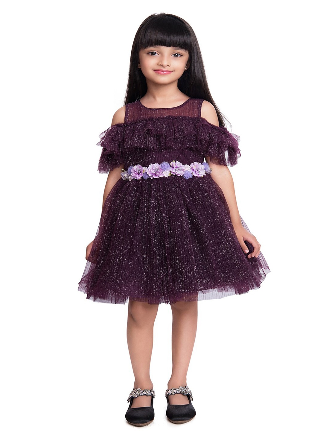 

BETTY Girls Burgundy Ne Dress