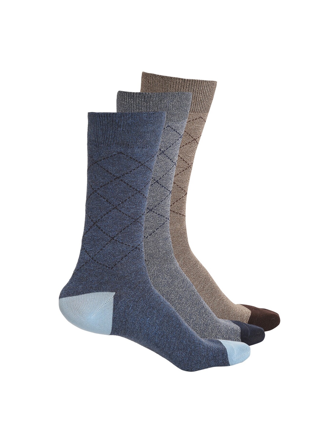 

MUTAQINOTI Men Pack Of 4 Multi Calf length Socks, Blue