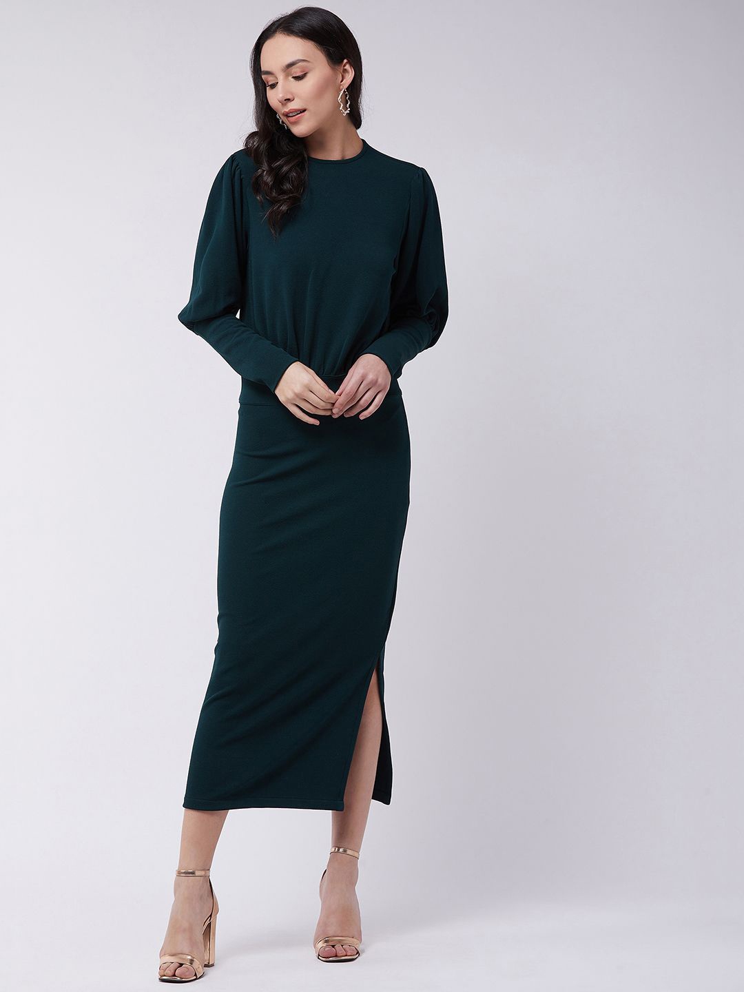 

Zima Leto Green Sheath Midi Dress