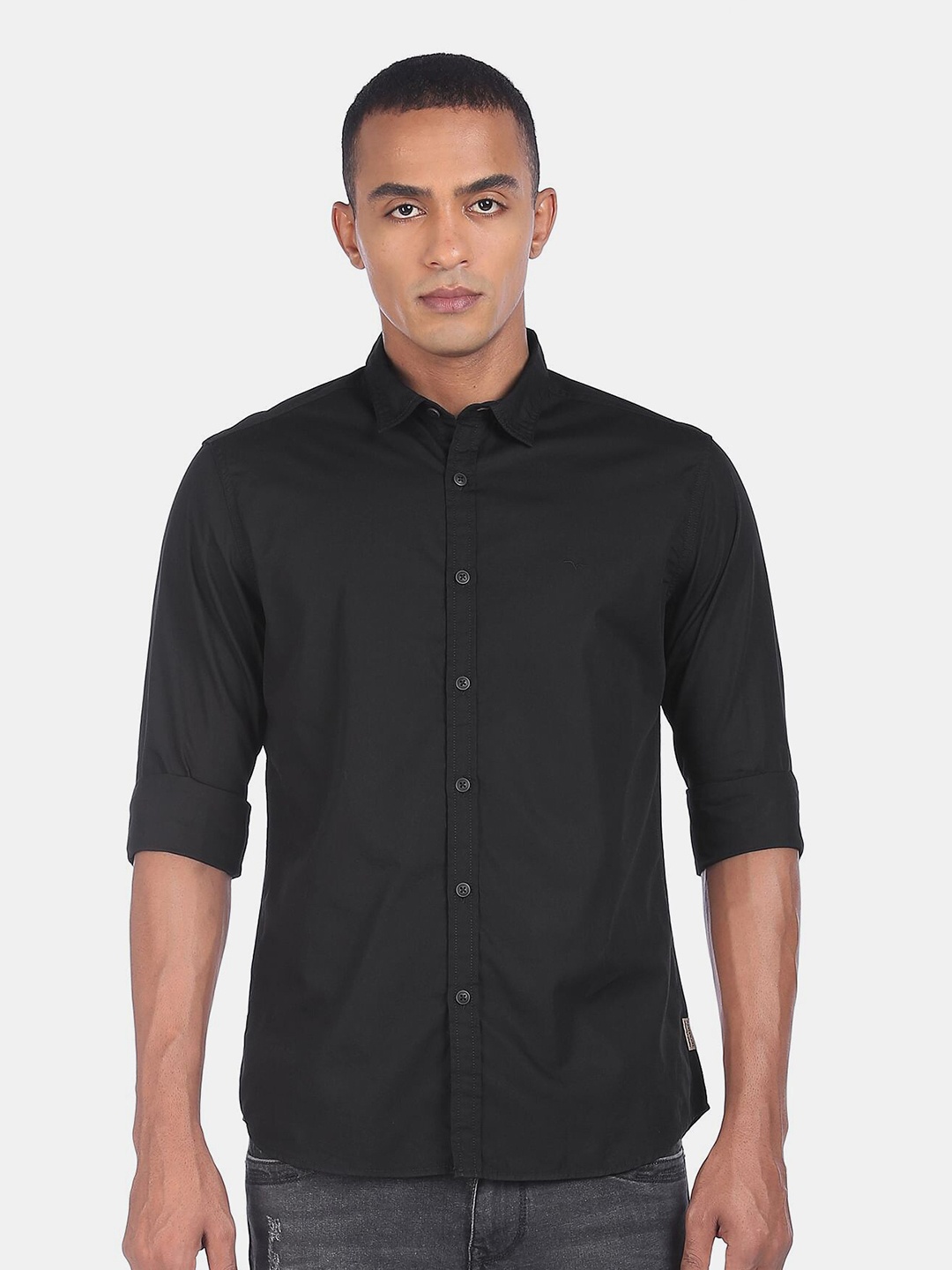 

Flying Machine Men Black Casual Shirt