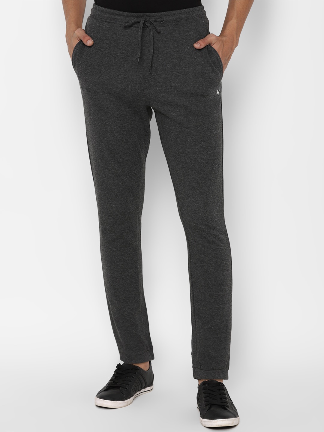 

Allen Solly Men Grey Solid Pure Cotton Track Pants