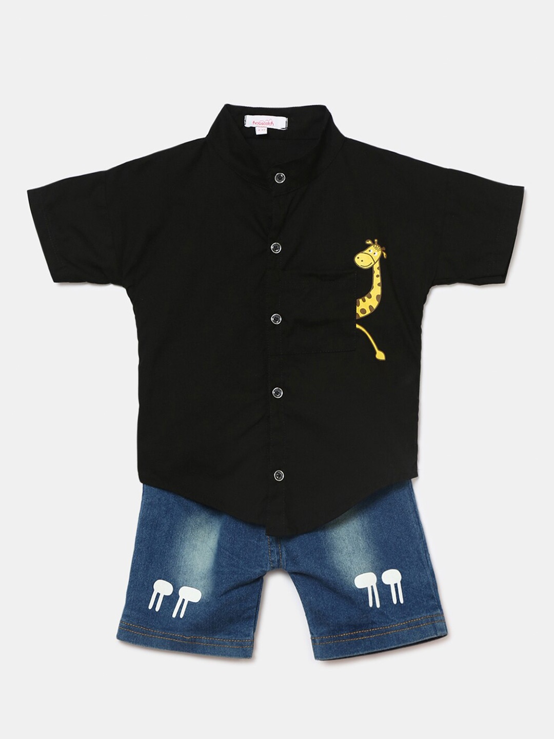 

Hopscotch Boys Black & Blue Shirt with Shorts