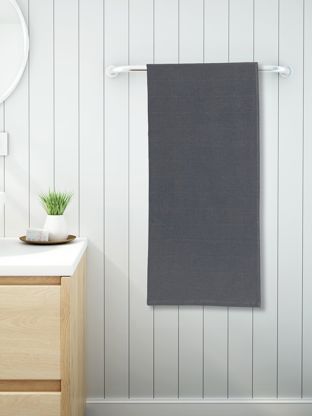 

CORE Designed by SPACES Grey Solid Pure Cotton 250 GSM Bath Towel