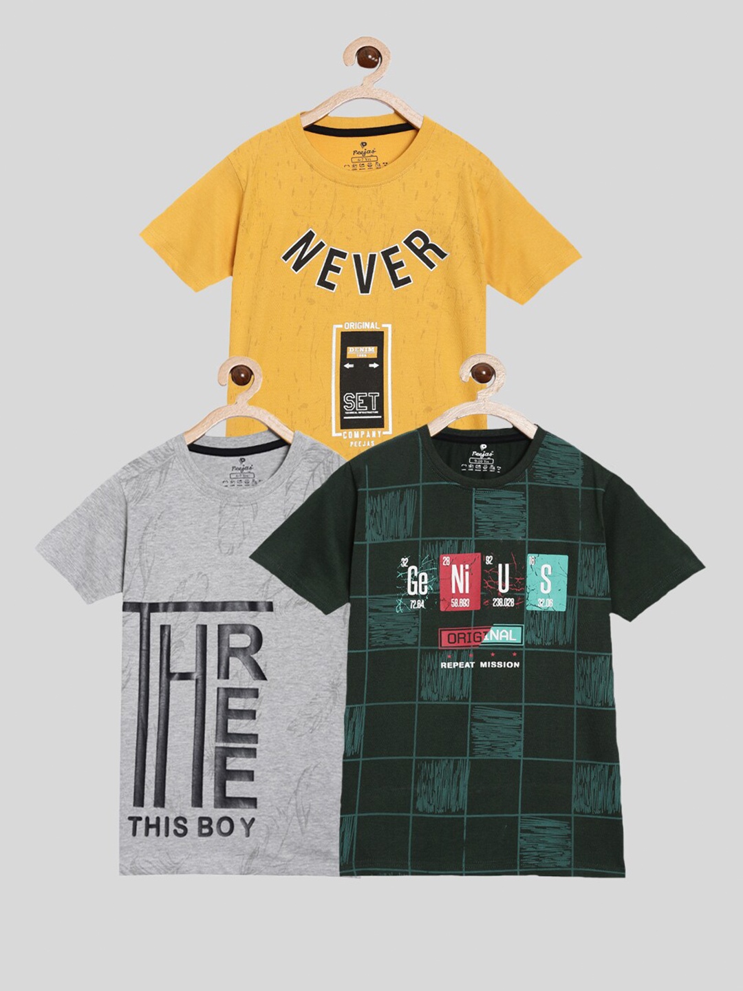 

Peejas Boys Pack Of 3 Multicoloured Printed T-shirt, Multi